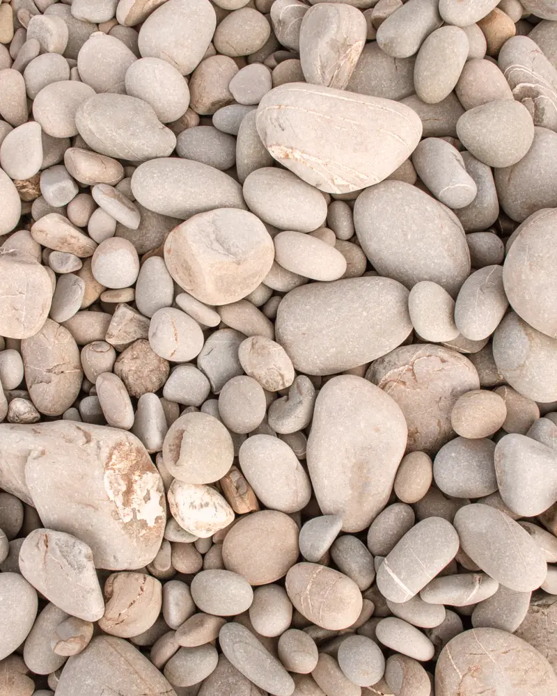 Smooth pale pebbles